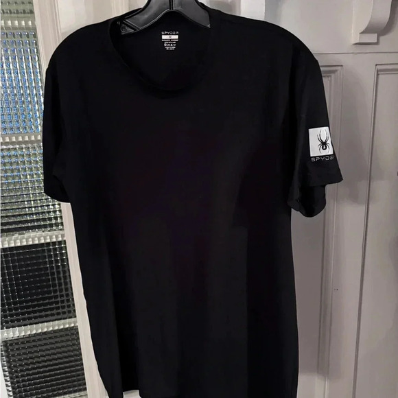 Spyder Men’s Athletic Performance Tee Shirt Fitted Black Size M - Picture 3 of 10